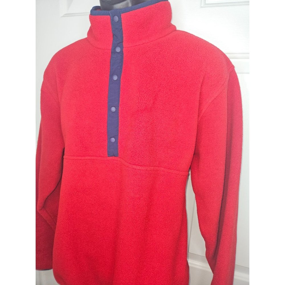 L.L. Bean Mens Sweater Fleece Quarter-Snap Pullover Large